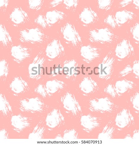 Vector seamless pattern, tile with inc splash, blots, smudge and brush strokes. Grunge pink endless template for web background, prints, wallpaper, surface, wrapping, repeat elements for design