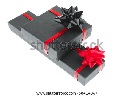 black box with red type isolated on white