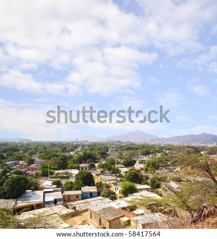 Roof tops from a poor area in Santa marta Colombia Royalty-Free Stock Photo #58417564