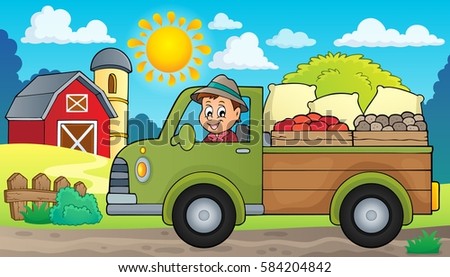 Farm truck theme image 2 - eps10 vector illustration.