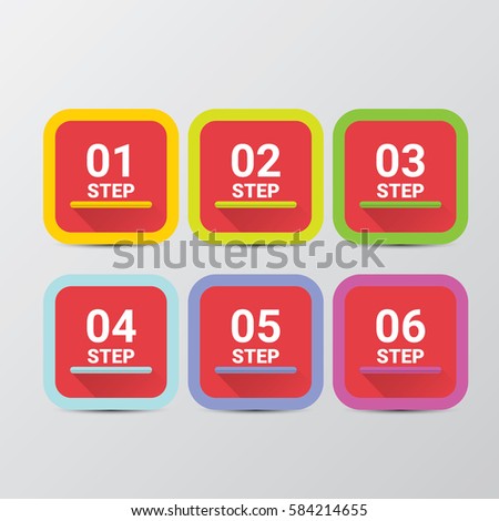 vector clean modern red Infographic square banners set. Vector illustration can be used for workflow layout, diagram, number options, web design.