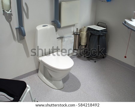 Modern design public handicapped toilet for people with disabilities in a hospital