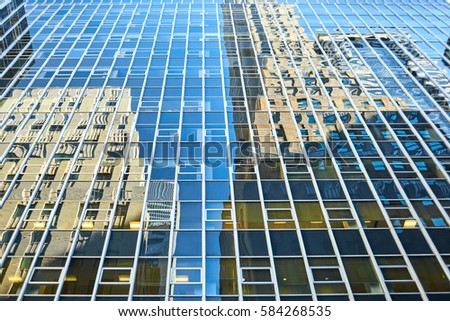 Office building exterior pattern windows