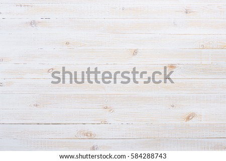 White painted old wooden planks table texture  Royalty-Free Stock Photo #584288743
