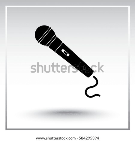 Dynamic microphone sign icon, vector illustration. Flat design style