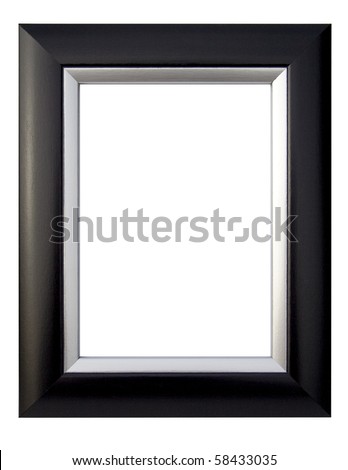 A black and silver picture frame, isolated with clipping path.