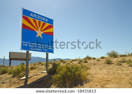 Arizona sign on the USA road