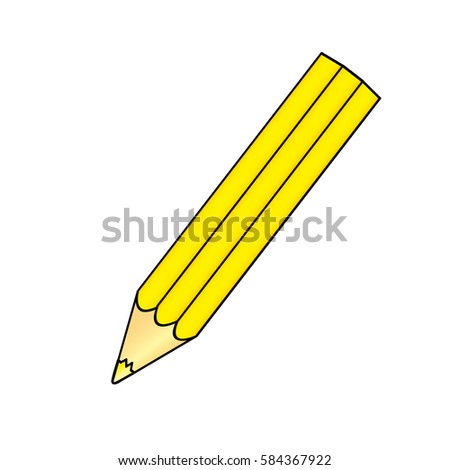 yellow pencil color icon, vector illustration design