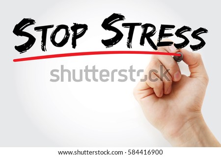Hand writing Stop Stress with marker, health concept background