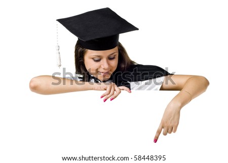 Graduation Student Holding a Blank Sign