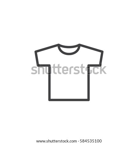 T-shirt line icon, outline vector sign, linear style pictogram isolated on white. Mens clothing symbol, logo illustration