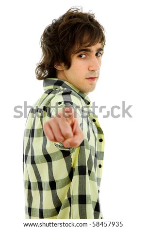 studio picture of a young man, isolated on white