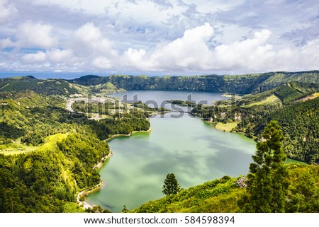 Lake of Sete Cidades in Sao Miguel, Azores