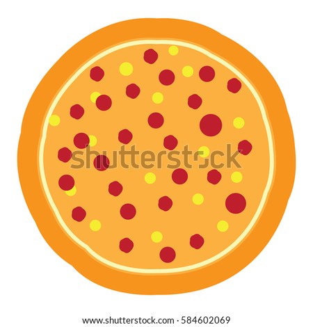 Isolated pizza icon on a white background, Vector illustration