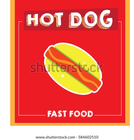 Isolated banner with a hot dog icon, Vector illustration