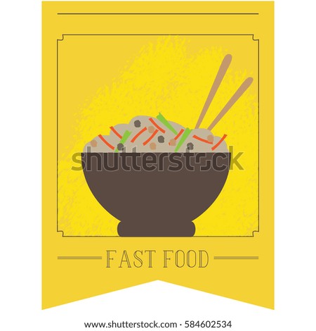 Isolated banner with a bowl of food, Vector illustration