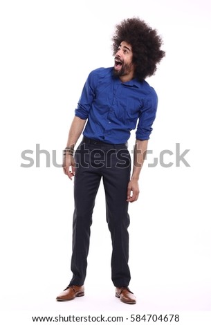 Full body picture of a afro man