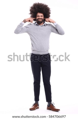 Full body picture of a afro man 