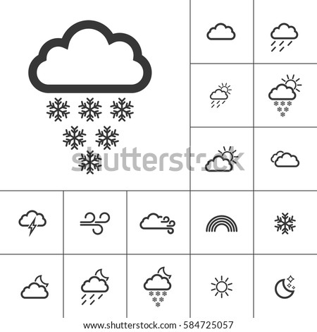  snowing.  Weather Icons with White Background