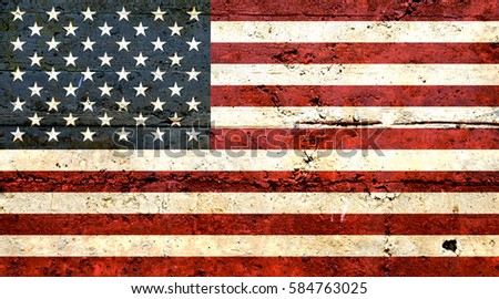 American flag concrete texture