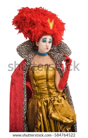 Queen of hearts in makeup and body painting