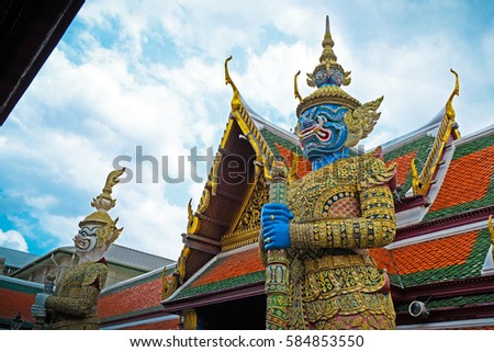Temple of The Emerald Buddha ,Bangkok in Thailand