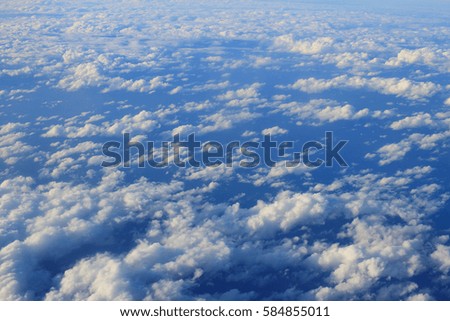 a  Clouds and sky, Viewed from an airplane window