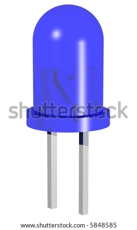 Precision blue LED isolated on white