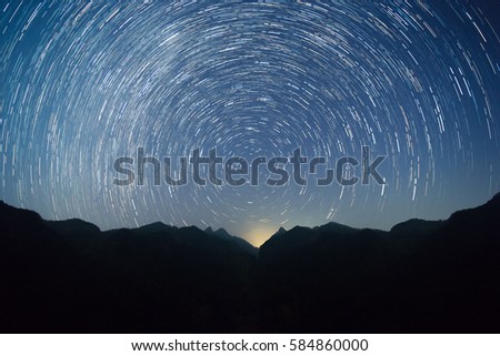 Startrails and Mountain