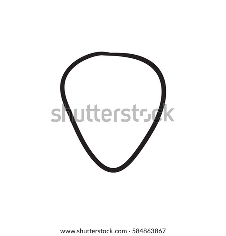 Guitar pick vector sketch icon isolated on background. Hand drawn Guitar pick icon. Guitar pick sketch icon for infographic, website or app.