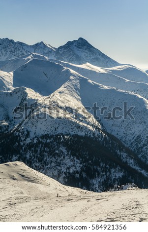Peaks in winter. Highest on the picture to Krivan.