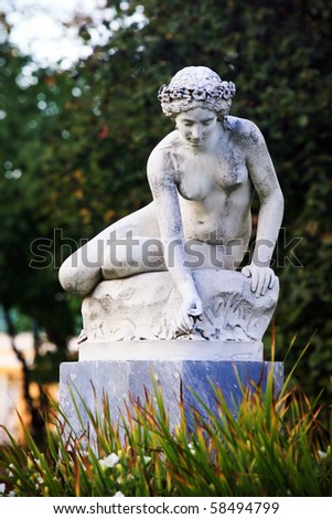 Statue in the park Tsarskoye Selo, Russia Royalty-Free Stock Photo #58494799