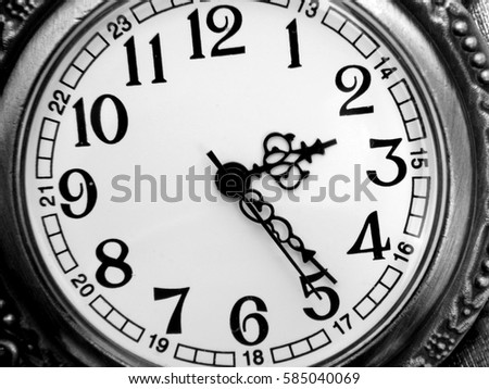The dial on a black and white background