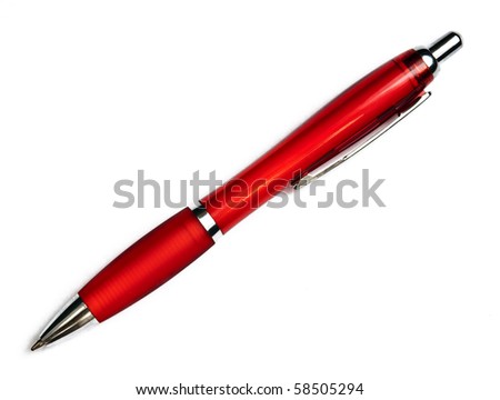Red pen isolated on white Royalty-Free Stock Photo #58505294