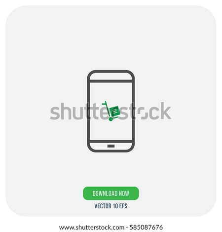 Delivery icon flat vector  on smart phone