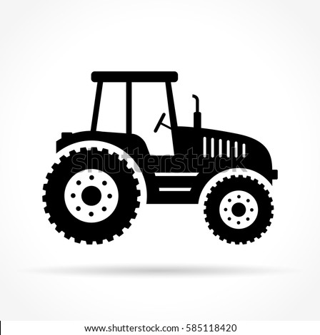 Illustration of tractor on white background Royalty-Free Stock Photo #585118420