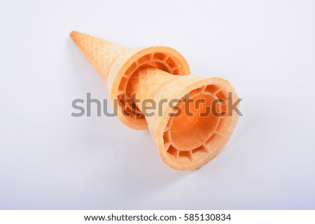Empty ice cream cone isolated on white background