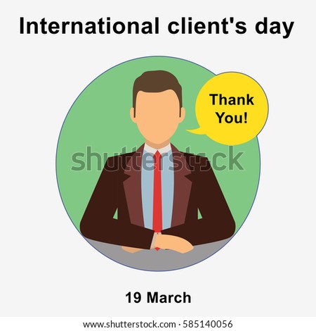 International client day. Flat vector stock illustration