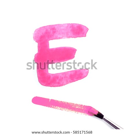 E - Color letters isolated over the white background
