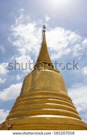 The golden mountain of Wat Sra Ked in Bangkok Thailand
