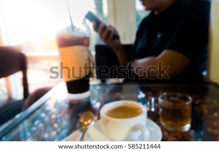 cup of coffee in cafe on table