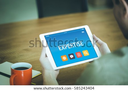 EXPERTISE CONCEPT ON TABLET PC SCREEN