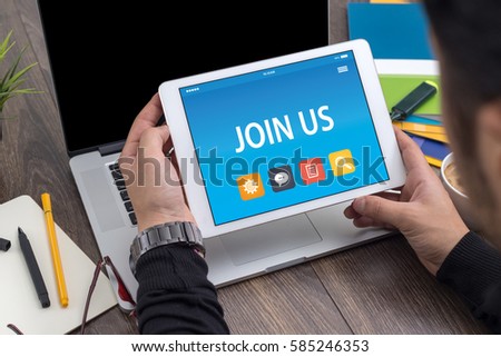 JOIN US CONCEPT ON TABLET PC SCREEN