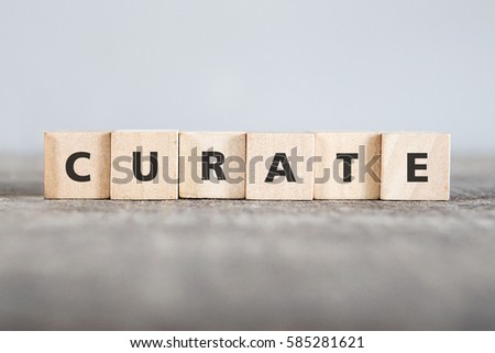 CURATE word made with building blocks