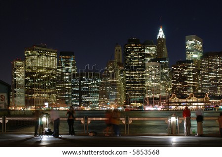 New York City Skyline with Pier in Foreground