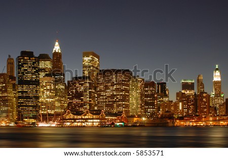 New York City Skyline with 2 Skyscrapers