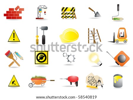 Vector set of construction and building icons