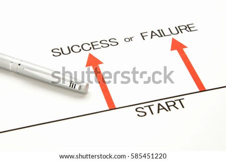 Business concepts, start line with success or failure