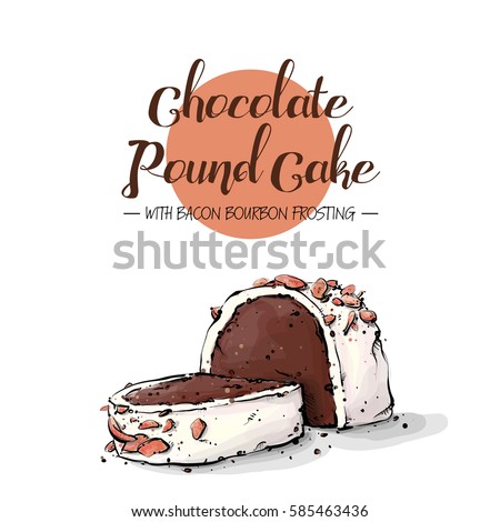 Isolated tasty cake. Sketch and watercolor style. Vector collection.