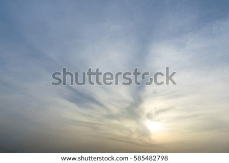 the sky and flow cloud at sunset, soft focus